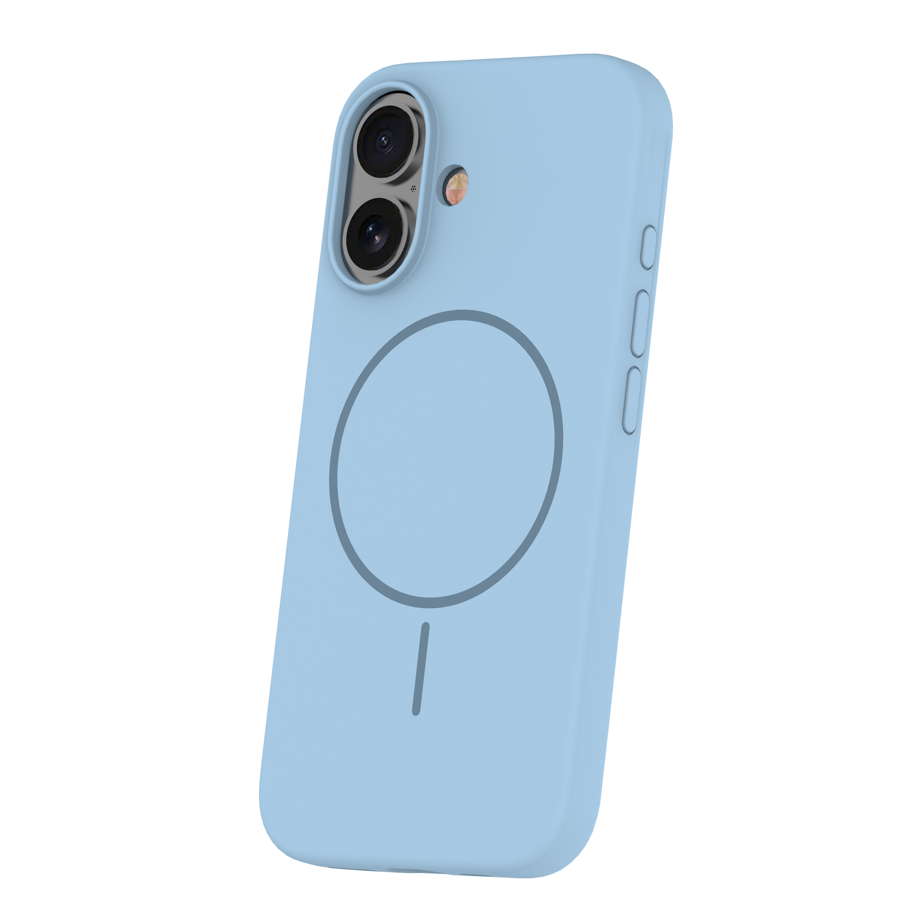 Pokrowiec etui Silicone Thin Mag niebieskie APPLE iPhone 18 / 3