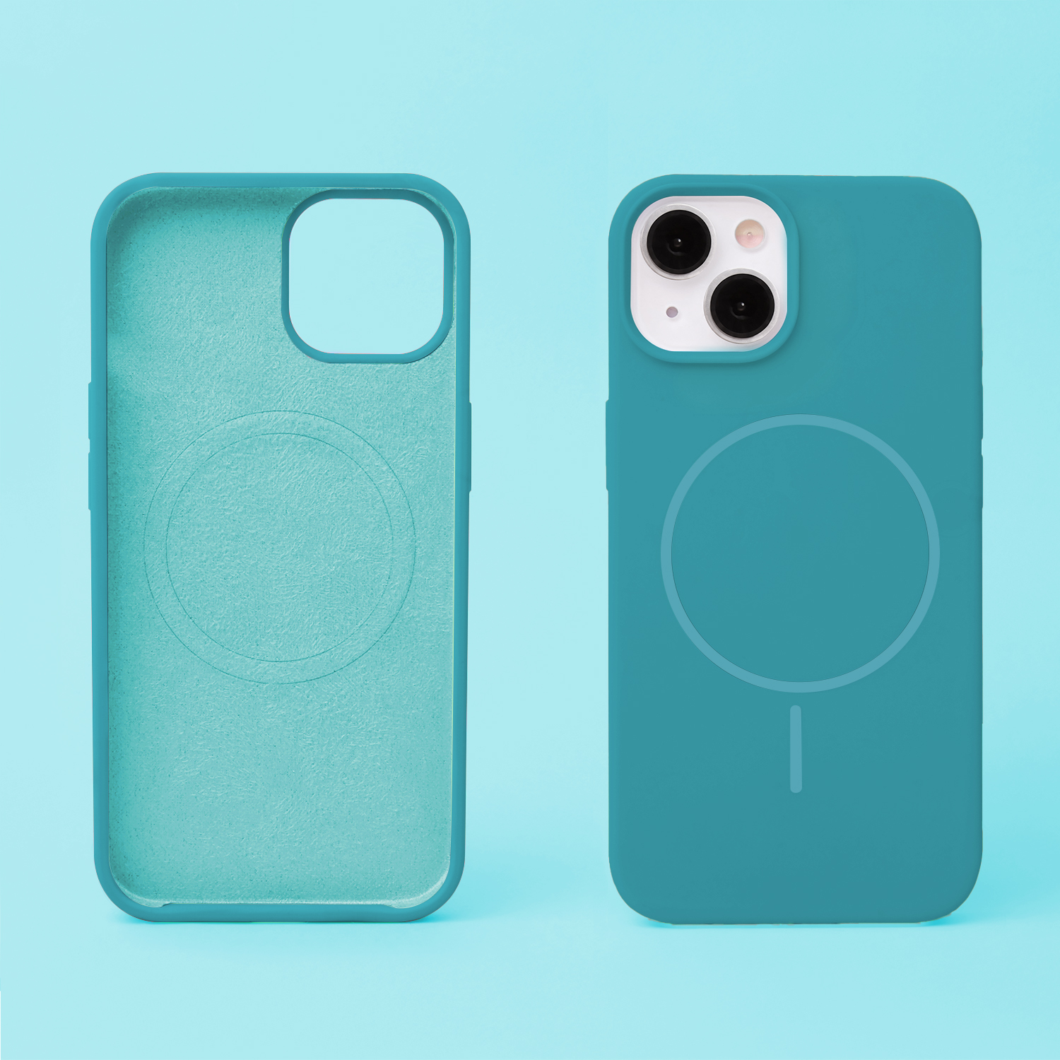 Pokrowiec etui Silicone Thin Mag turkusowe APPLE iPhone 16 / 4