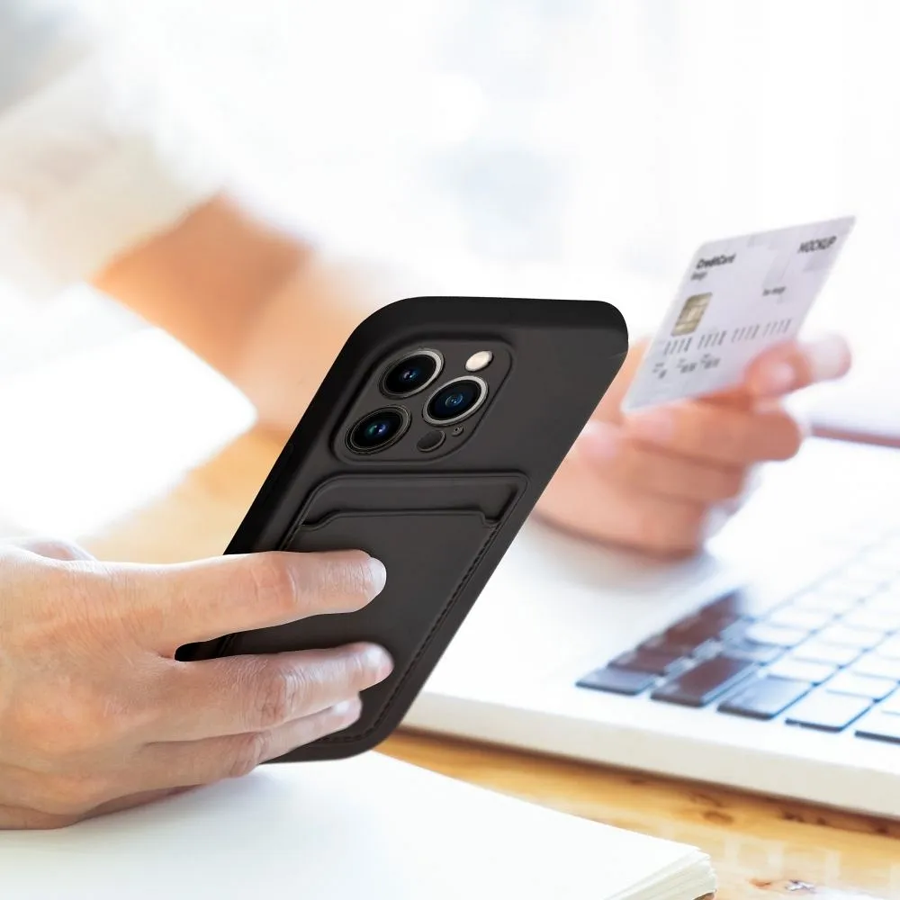 Pokrowiec etui silikonowe Card Case czarne SAMSUNG Galaxy A52 5G / 3