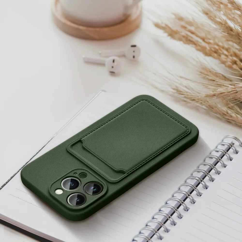 Pokrowiec etui silikonowe Card Case zielone SAMSUNG Galaxy A52 5G / 3