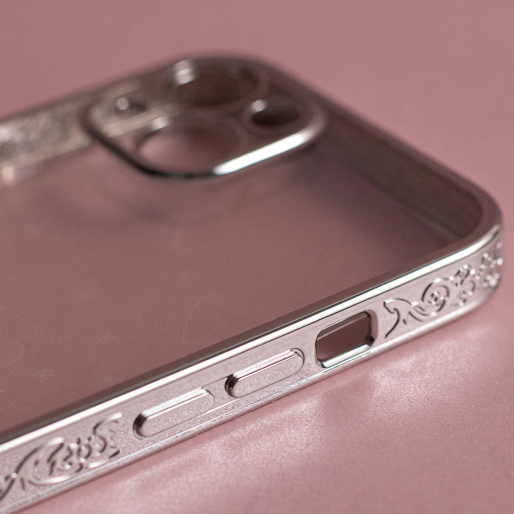 Pokrowiec etui silikonowe Blink 2w1 z ramk srebrne APPLE iPhone 13 Pro / 8