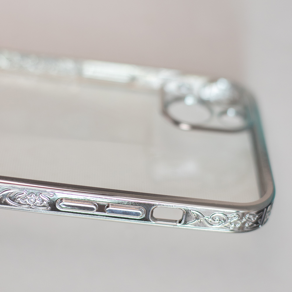 Pokrowiec etui silikonowe Blink 2w1 z ramk srebrne APPLE iPhone 14 / 3