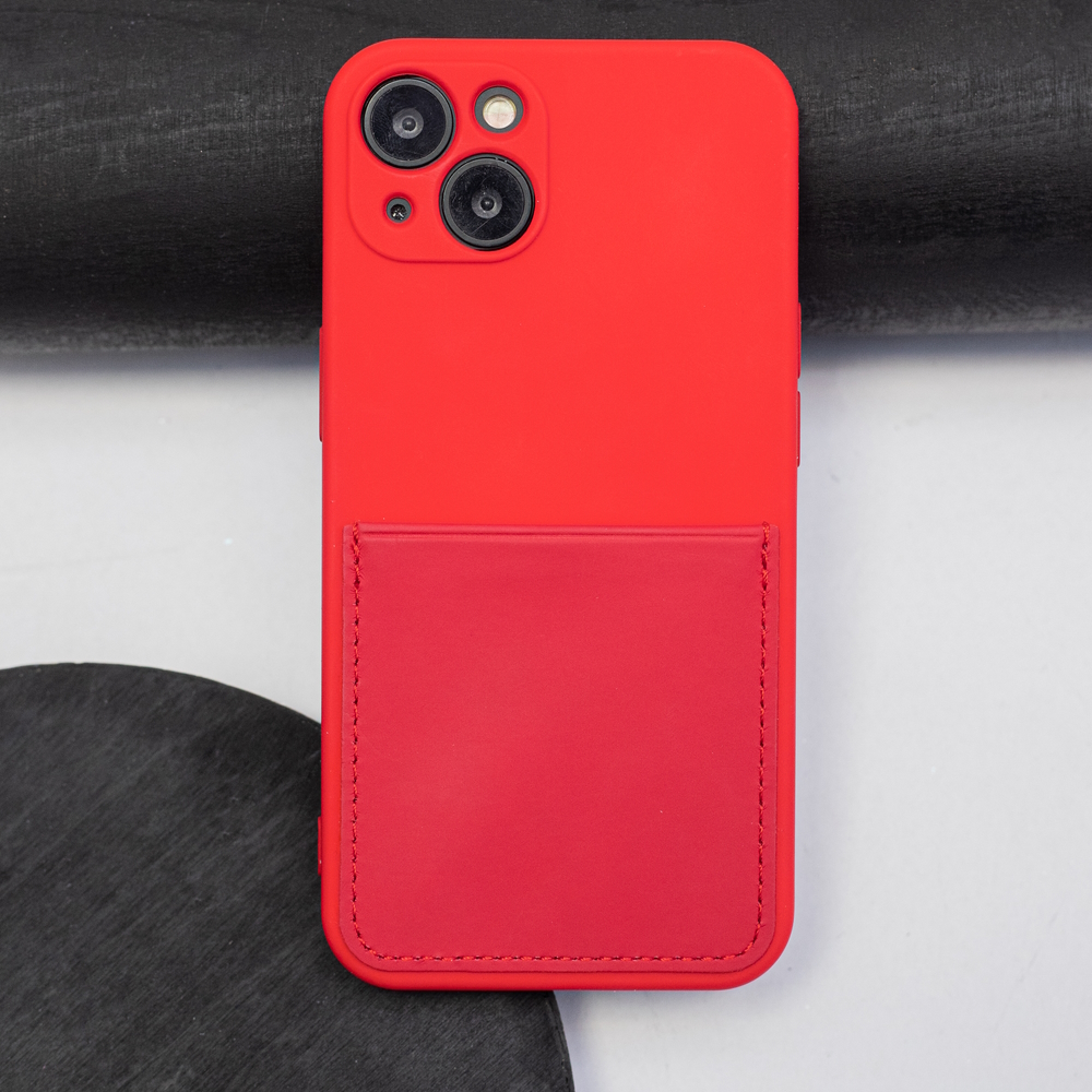 Pokrowiec etui silikonowe Card Cover czerwone APPLE iPhone 14 Pro Max / 10