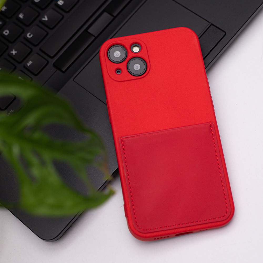 Pokrowiec etui silikonowe Card Cover czerwone APPLE iPhone X / 5