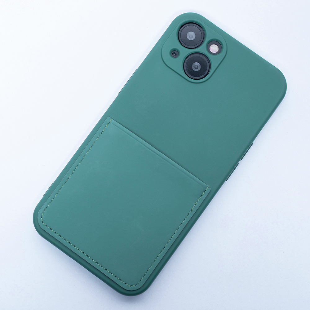 Pokrowiec etui silikonowe Card Cover zielone APPLE iPhone SE 2020 / 5