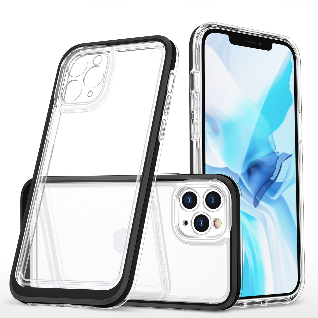 Pokrowiec etui silikonowe Clear 3w1 czarne APPLE iPhone 11 Pro