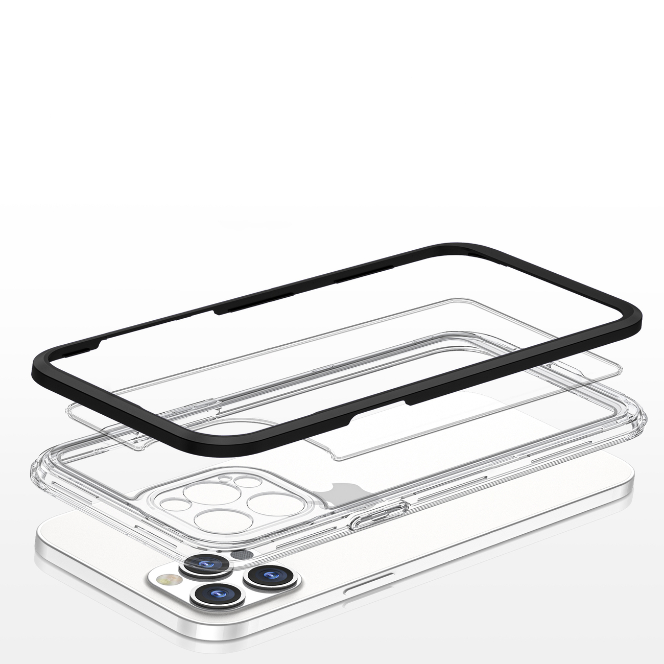 Pokrowiec etui silikonowe Clear 3w1 czarne APPLE iPhone 12 Pro Max / 5