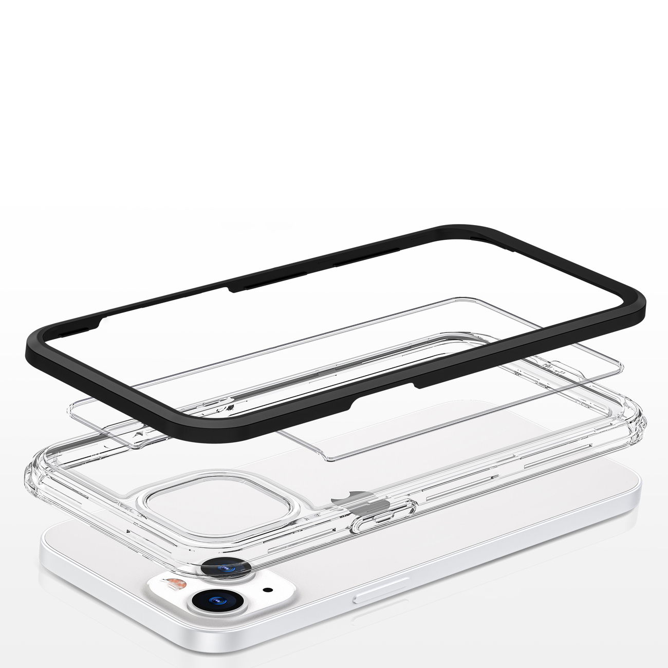 Pokrowiec etui silikonowe Clear 3w1 czarne APPLE iPhone 13 / 5