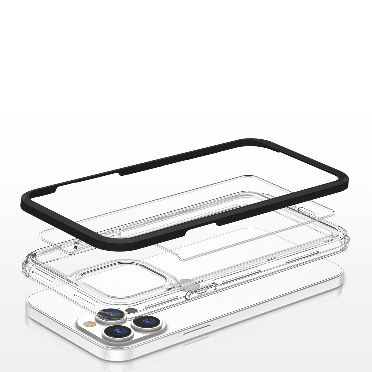 Pokrowiec etui silikonowe Clear 3w1 czarne APPLE iPhone 13 Pro Max / 5