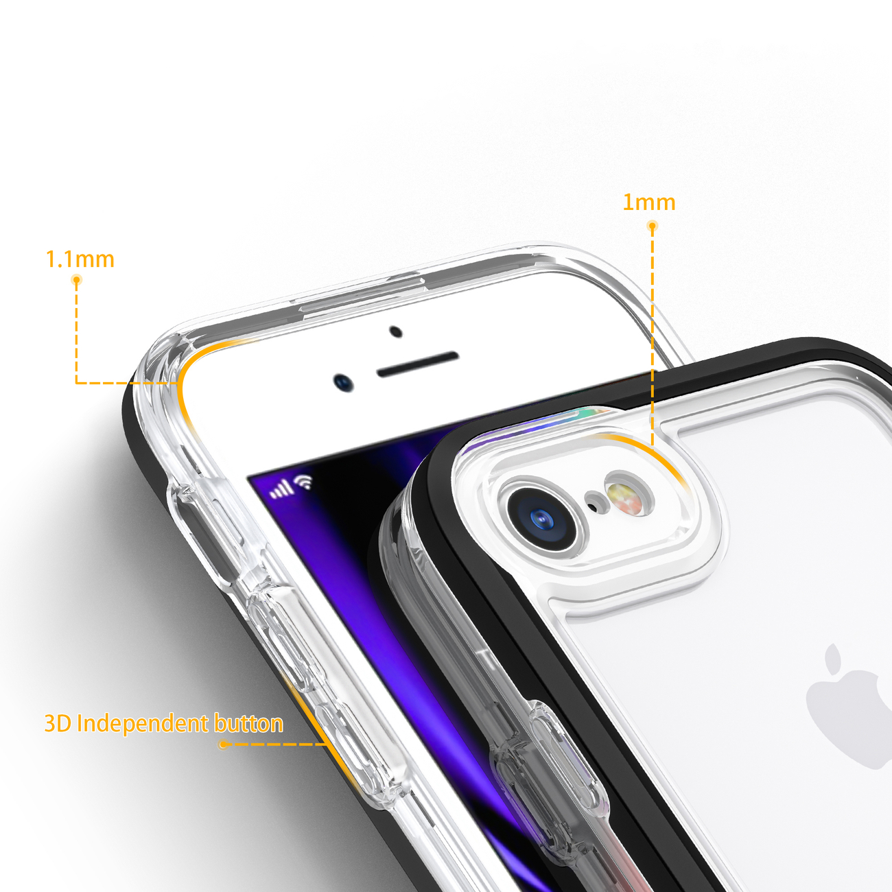 Pokrowiec etui silikonowe Clear 3w1 czarne APPLE iPhone SE 2022 / 4