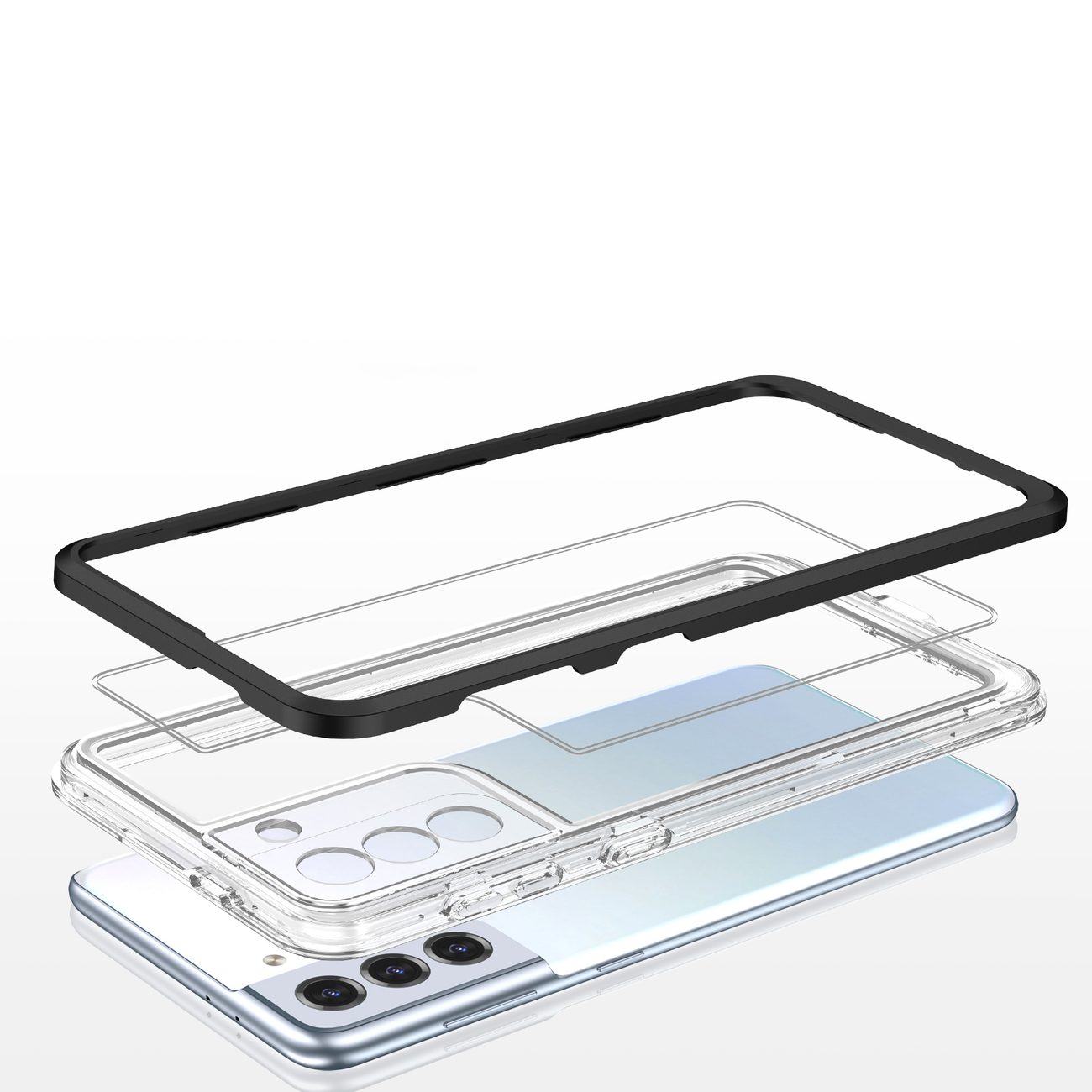 Pokrowiec etui silikonowe Clear 3w1 czarne SAMSUNG Galaxy S22 / 5