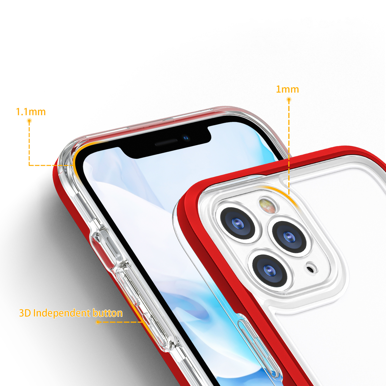 Pokrowiec etui silikonowe Clear 3w1 czerwone APPLE iPhone 11 Pro / 4