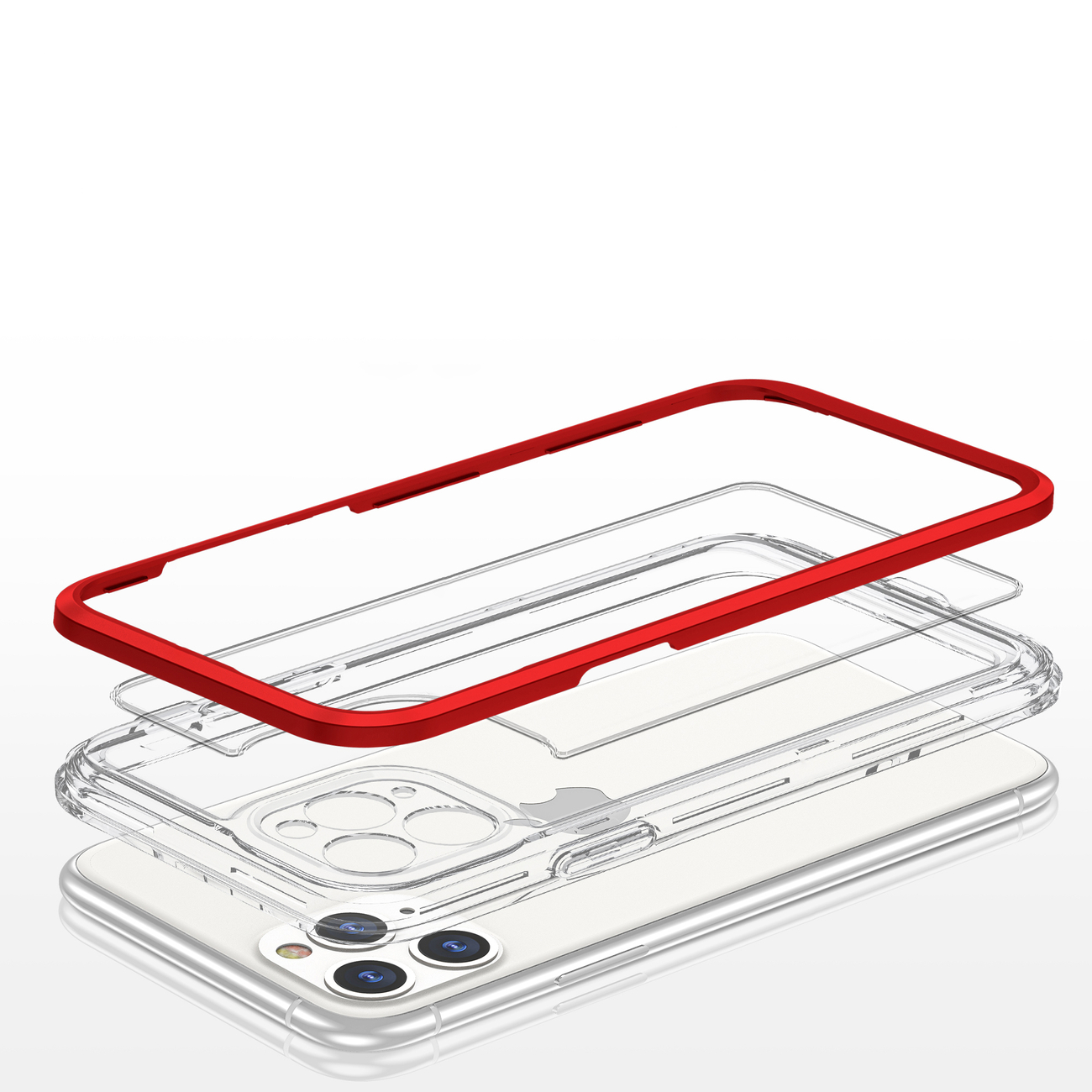 Pokrowiec etui silikonowe Clear 3w1 czerwone APPLE iPhone 11 Pro / 5