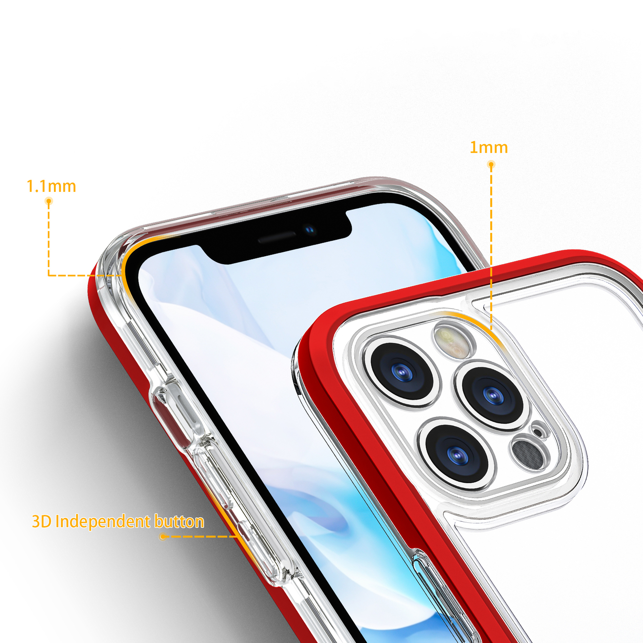Pokrowiec etui silikonowe Clear 3w1 czerwone APPLE iPhone 12 Pro / 4