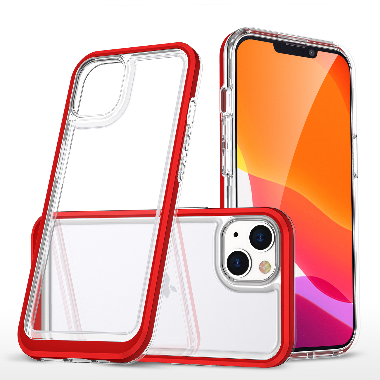 Pokrowiec etui silikonowe Clear 3w1 czerwone APPLE iPhone 13 mini
