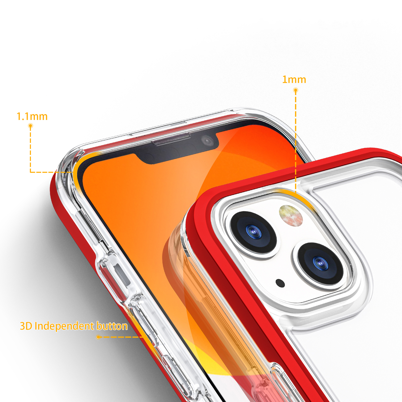Pokrowiec etui silikonowe Clear 3w1 czerwone APPLE iPhone 13 mini / 4