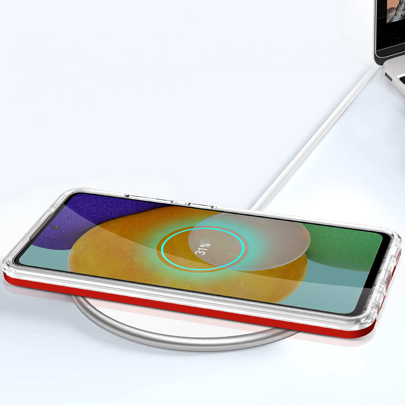 Pokrowiec etui silikonowe Clear 3w1 czerwone SAMSUNG Galaxy A52s 5G / 7
