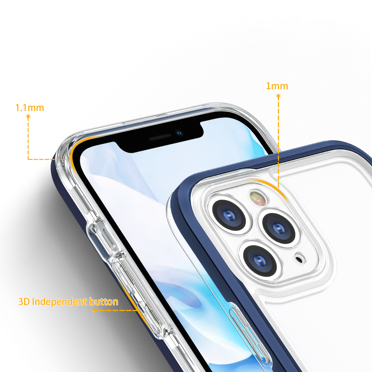 Pokrowiec etui silikonowe Clear 3w1 niebieskie APPLE iPhone 11 Pro / 4