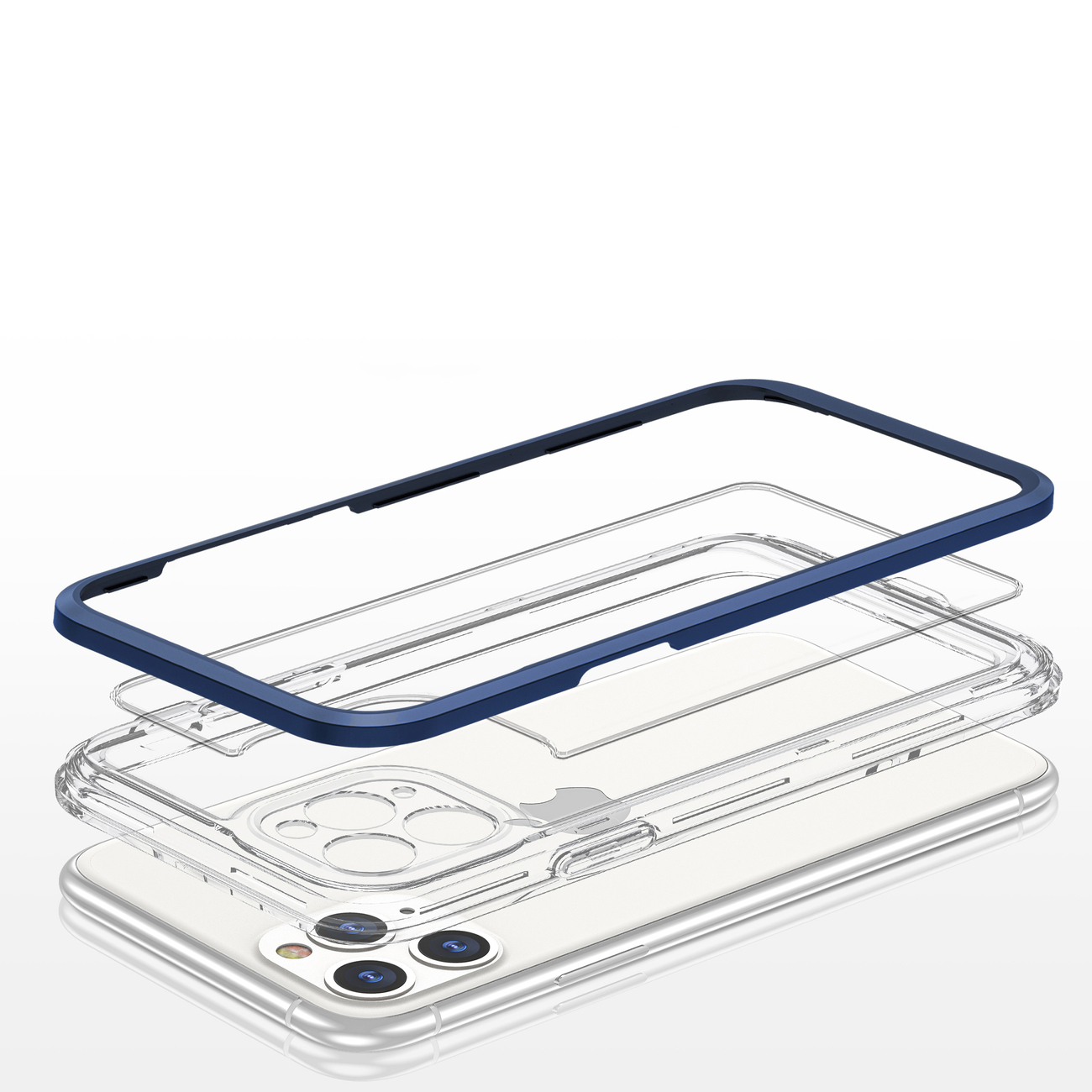 Pokrowiec etui silikonowe Clear 3w1 niebieskie APPLE iPhone 11 Pro / 5