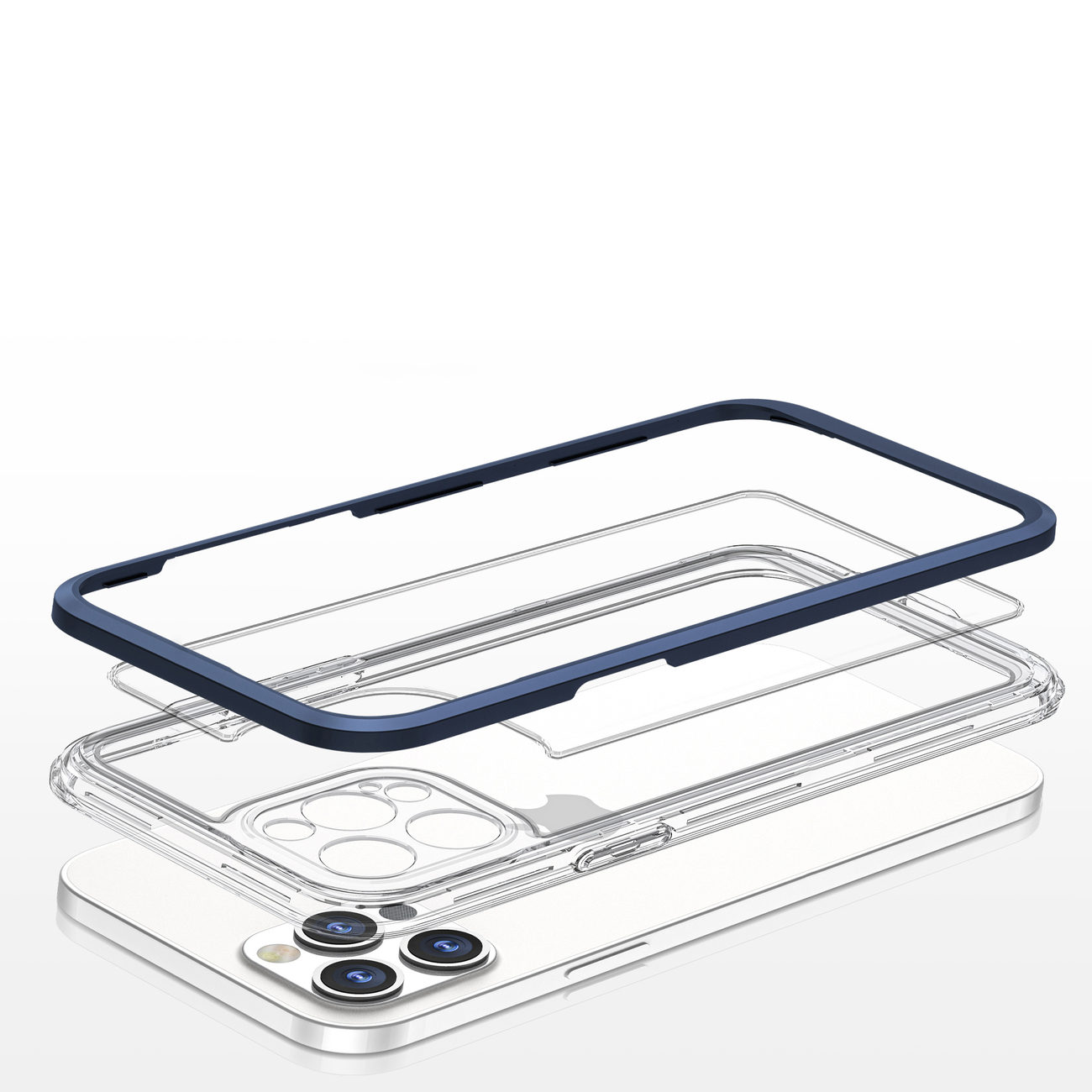 Pokrowiec etui silikonowe Clear 3w1 niebieskie APPLE iPhone 12 Pro / 5