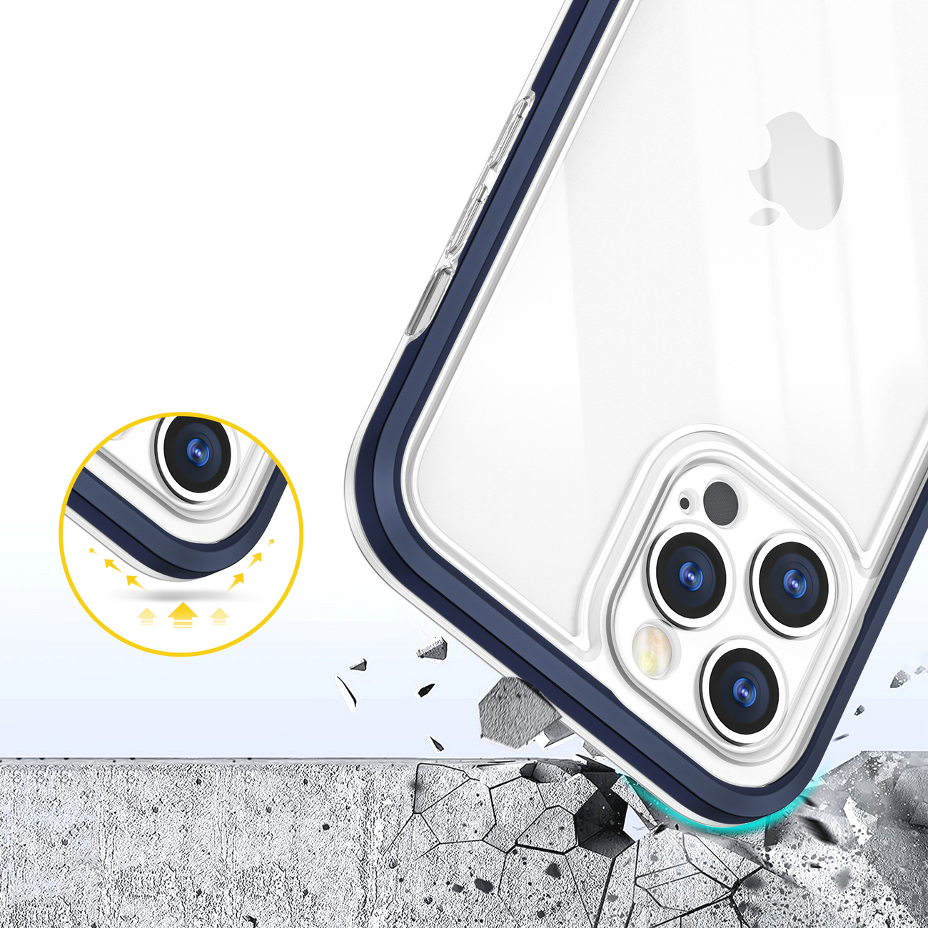 Pokrowiec etui silikonowe Clear 3w1 niebieskie APPLE iPhone 12 Pro / 6