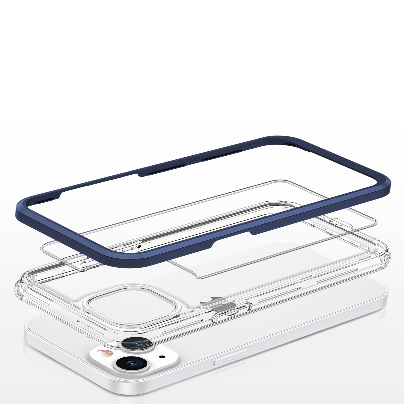 Pokrowiec etui silikonowe Clear 3w1 niebieskie APPLE iPhone 13 mini / 5