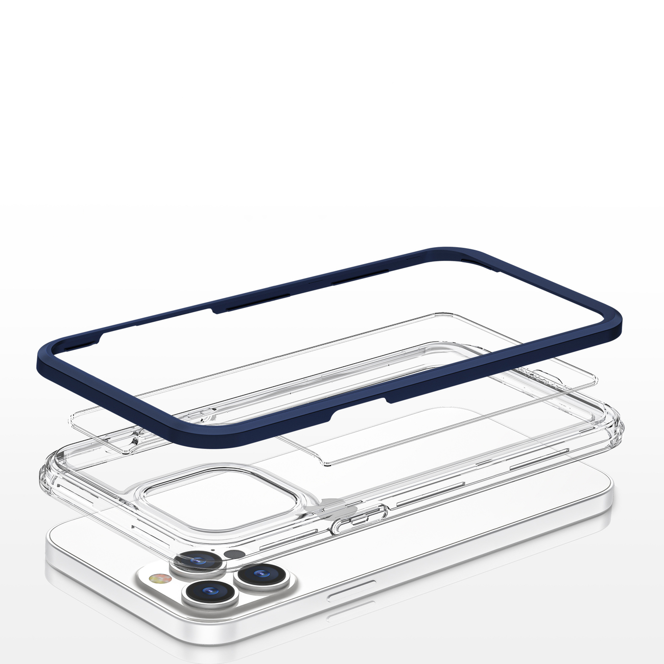 Pokrowiec etui silikonowe Clear 3w1 niebieskie APPLE iPhone 13 Pro / 5