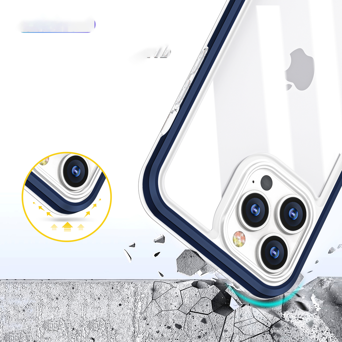 Pokrowiec etui silikonowe Clear 3w1 niebieskie APPLE iPhone 13 Pro Max / 6