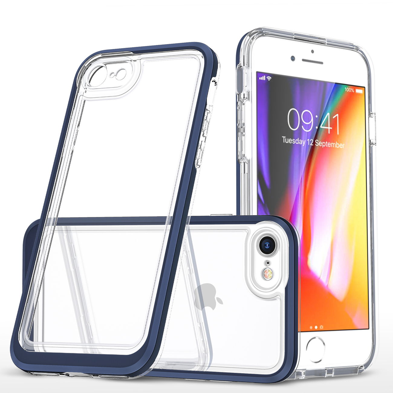 Pokrowiec etui silikonowe Clear 3w1 niebieskie APPLE iPhone SE 2022