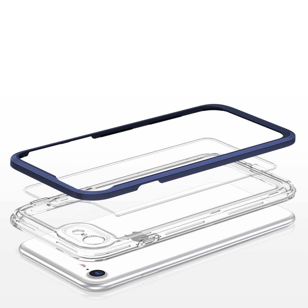 Pokrowiec etui silikonowe Clear 3w1 niebieskie APPLE iPhone SE 2022 / 5