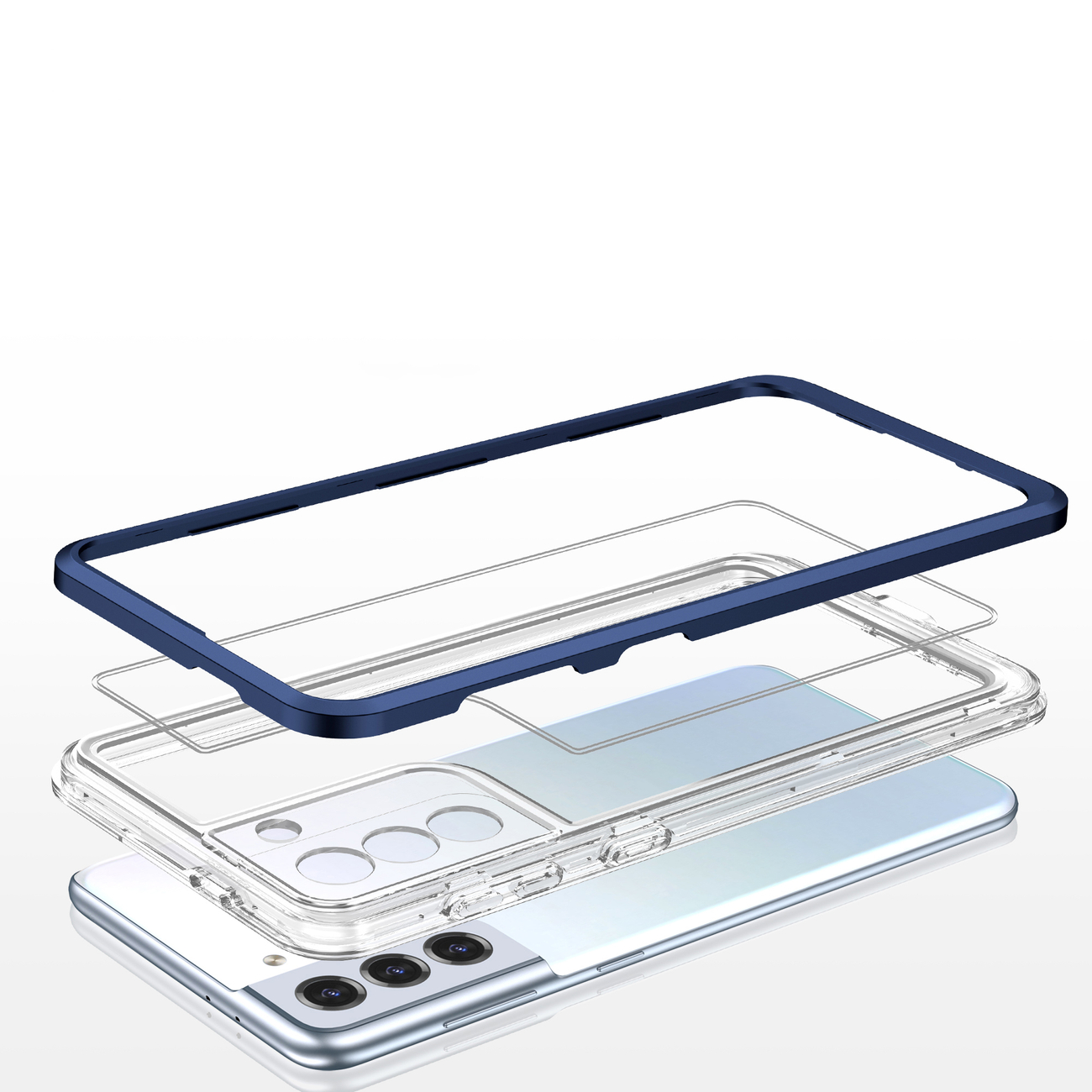 Pokrowiec etui silikonowe Clear 3w1 niebieskie SAMSUNG Galaxy S23 Plus / 5