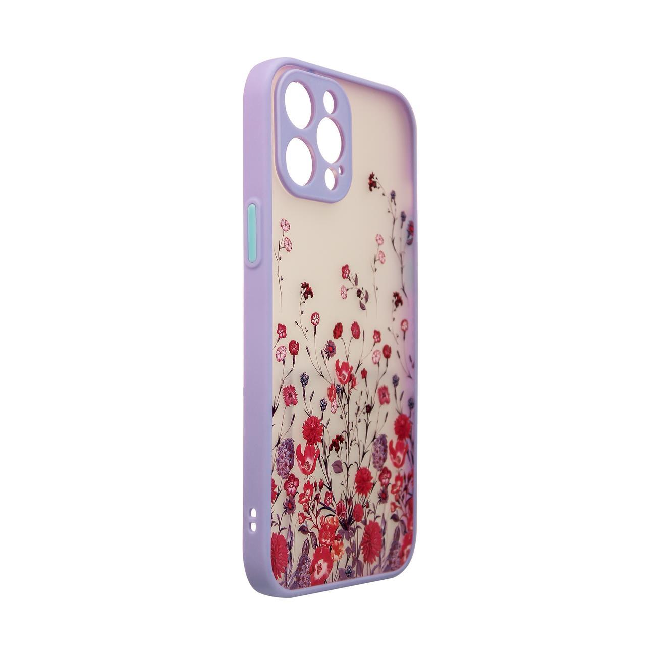 Pokrowiec etui silikonowe Design Case Kwiaty fioletowe APPLE iPhone 12 / 3