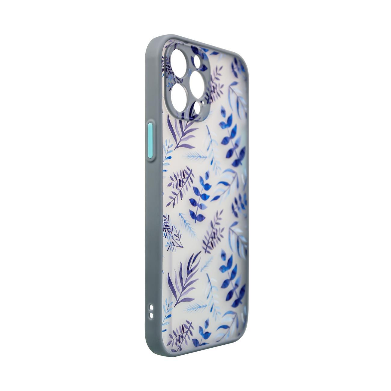 Pokrowiec etui silikonowe Design Case Kwiaty niebieskie APPLE iPhone 12 / 3