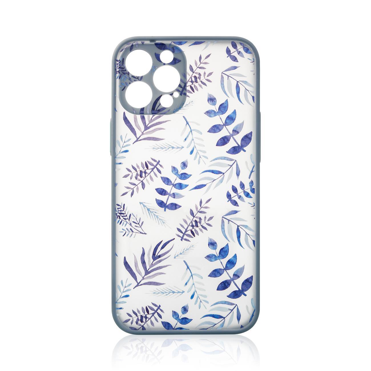 Pokrowiec etui silikonowe Design Case Kwiaty niebieskie APPLE iPhone 12 Pro