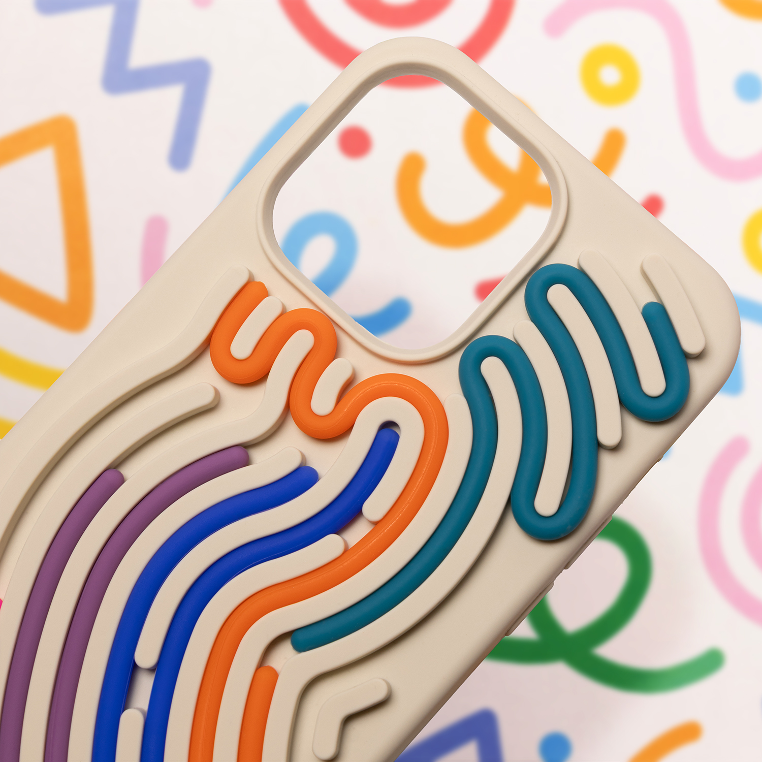 Pokrowiec Etui silikonowe DIY Snake be�owe APPLE iPhone 14 Pro / 5