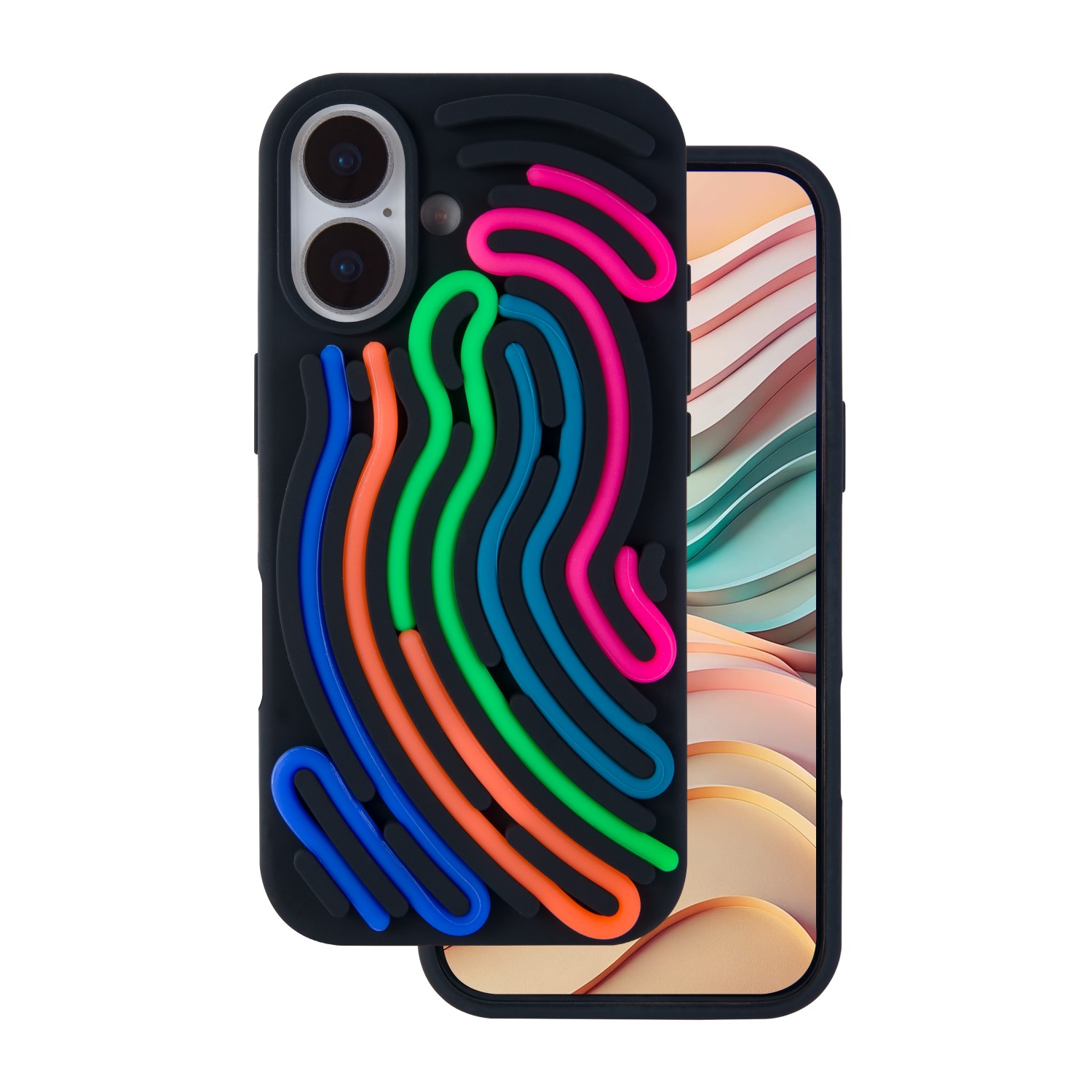 Pokrowiec Etui silikonowe DIY Snake czarne APPLE iPhone 16