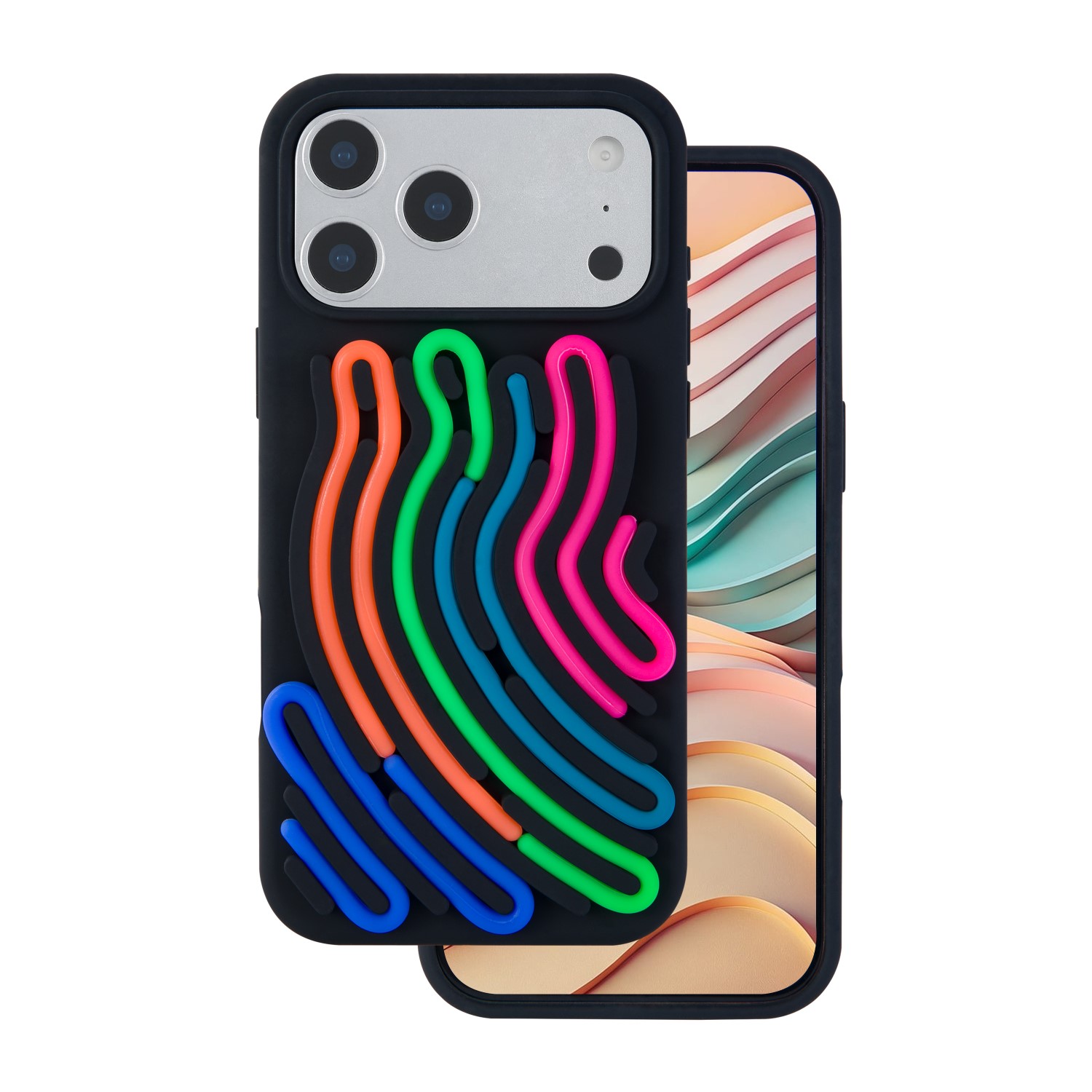 Pokrowiec Etui silikonowe DIY Snake czarne APPLE iPhone 17 Pro