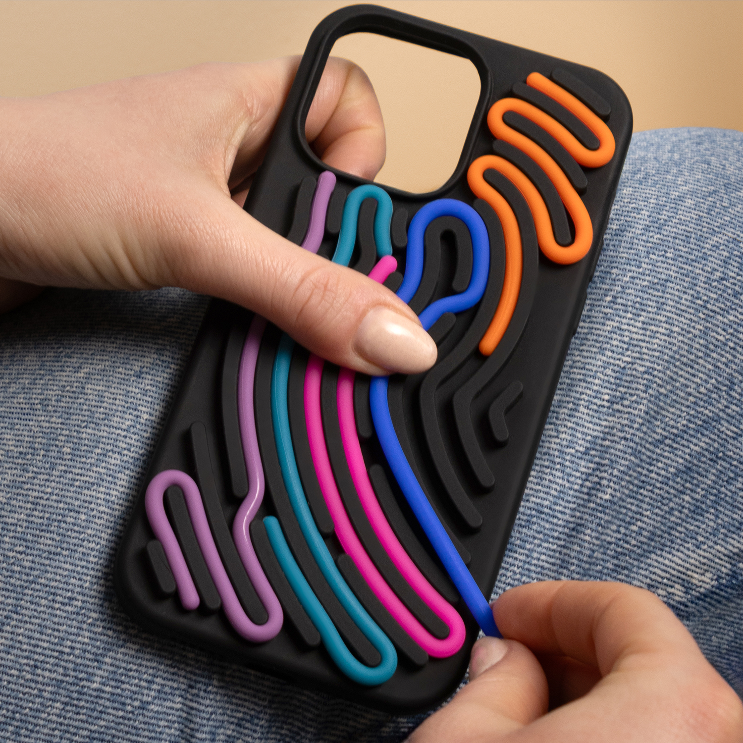 Pokrowiec Etui silikonowe DIY Snake czarne APPLE iPhone 17 Pro Max / 4