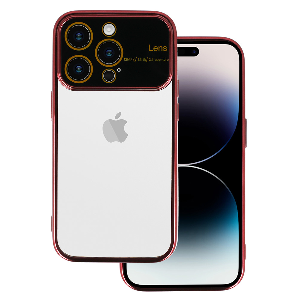 Pokrowiec etui silikonowe Electro Lens Case bordowe APPLE iPhone 12