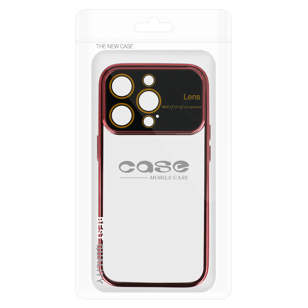 Pokrowiec etui silikonowe Electro Lens Case bordowe APPLE iPhone 12 / 10