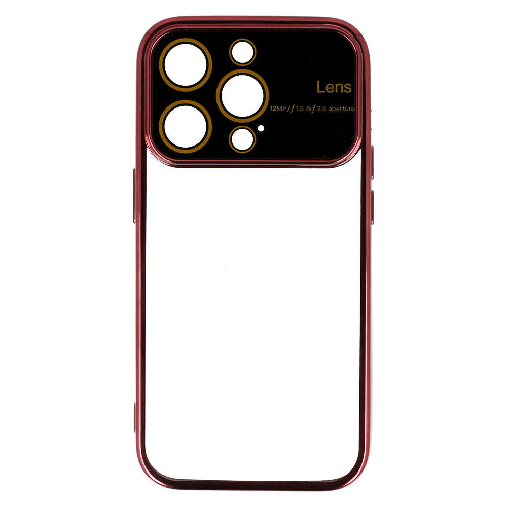 Pokrowiec etui silikonowe Electro Lens Case bordowe APPLE iPhone 12 / 5