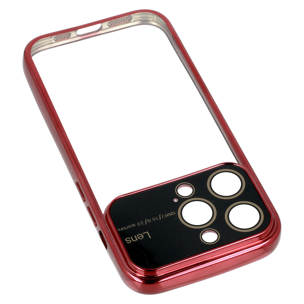 Pokrowiec etui silikonowe Electro Lens Case bordowe APPLE iPhone 12 / 8