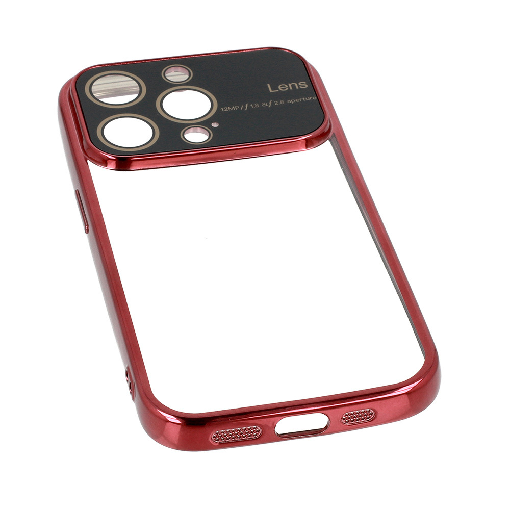 Pokrowiec etui silikonowe Electro Lens Case bordowe APPLE iPhone 13 / 7