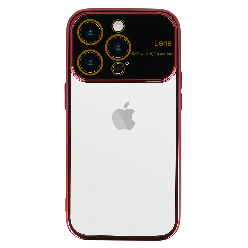 Pokrowiec etui silikonowe Electro Lens Case bordowe APPLE iPhone X / 2