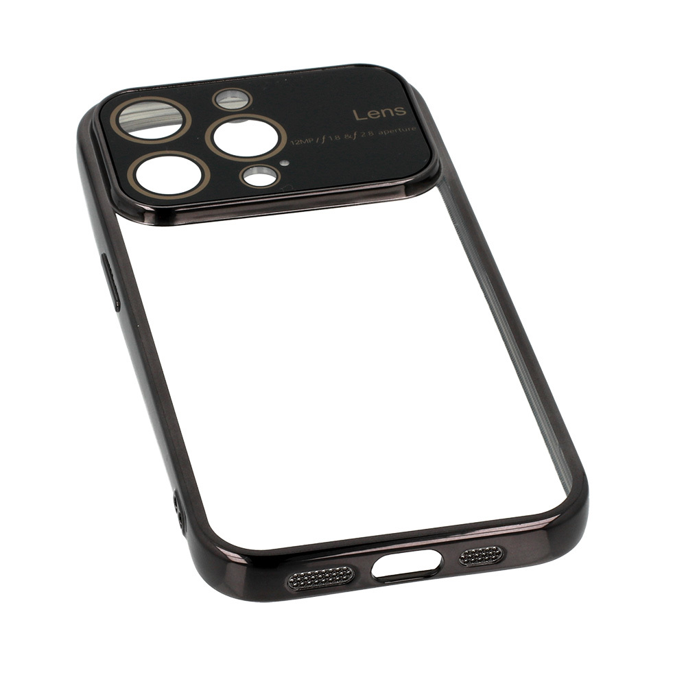 Pokrowiec etui silikonowe Electro Lens Case czarne APPLE iPhone 12 / 7