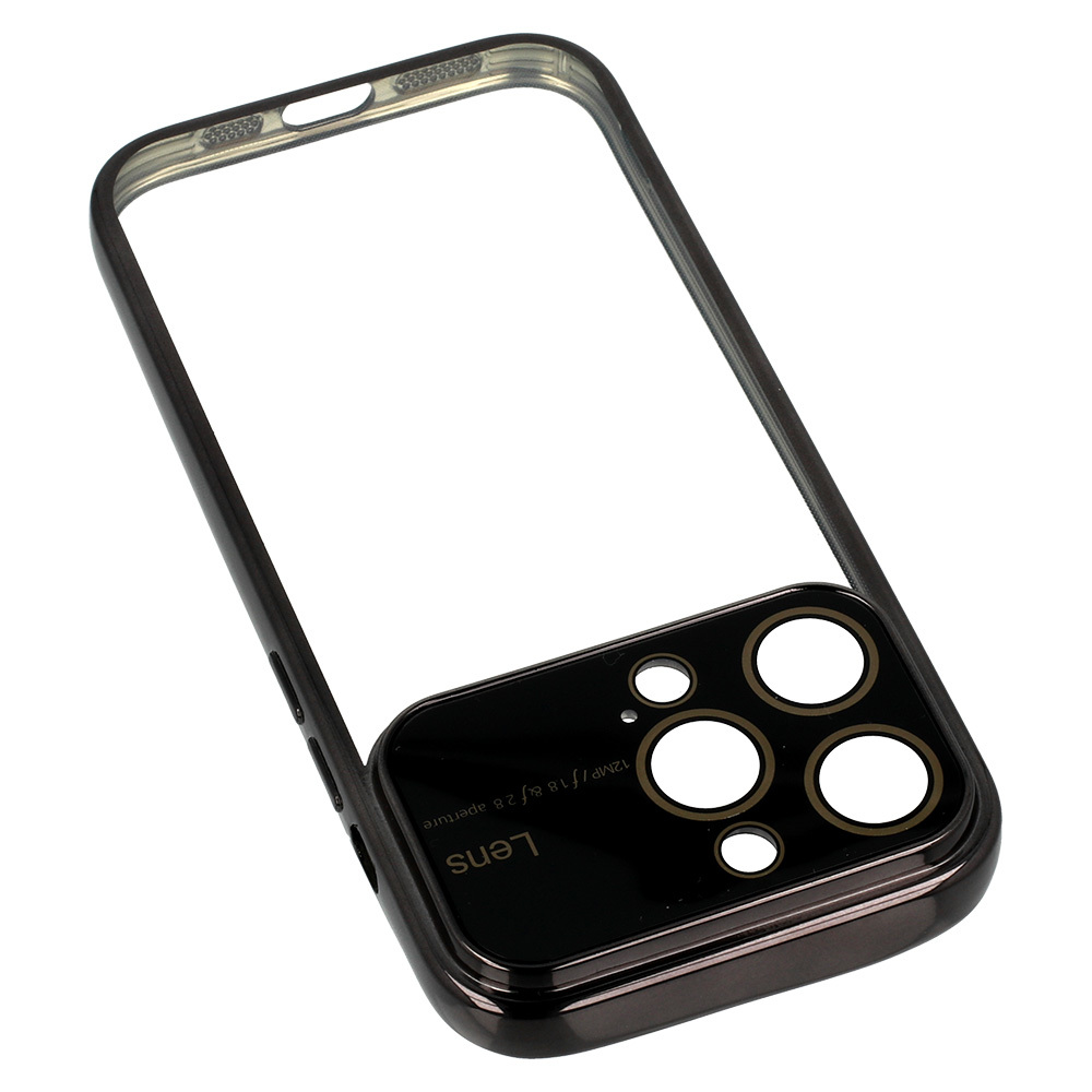 Pokrowiec etui silikonowe Electro Lens Case czarne APPLE iPhone 12 / 8