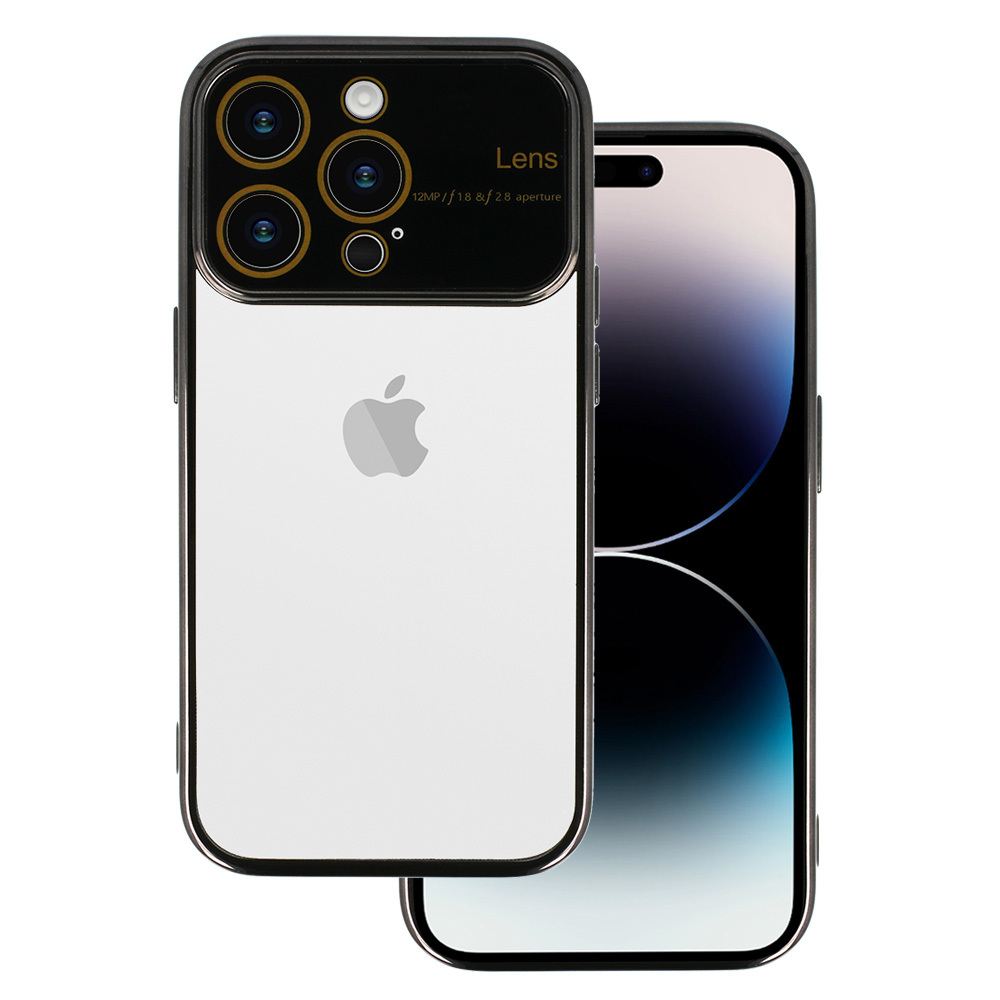 Pokrowiec etui silikonowe Electro Lens Case czarne APPLE iPhone X