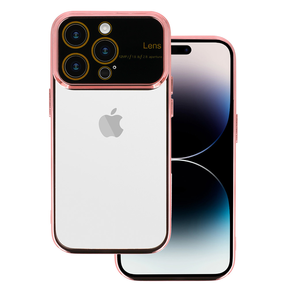 Pokrowiec etui silikonowe Electro Lens Case jasnorowe APPLE iPhone 12
