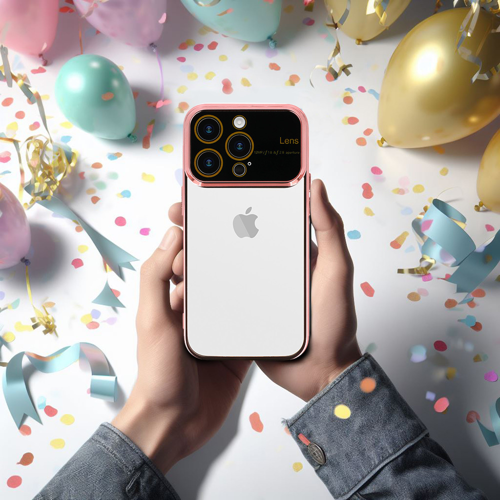 Pokrowiec etui silikonowe Electro Lens Case jasnor�owe Xiaomi Redmi 12 / 9