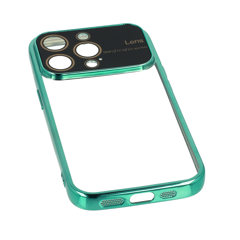 Pokrowiec etui silikonowe Electro Lens Case turkusowe APPLE iPhone 13 Pro Max / 7